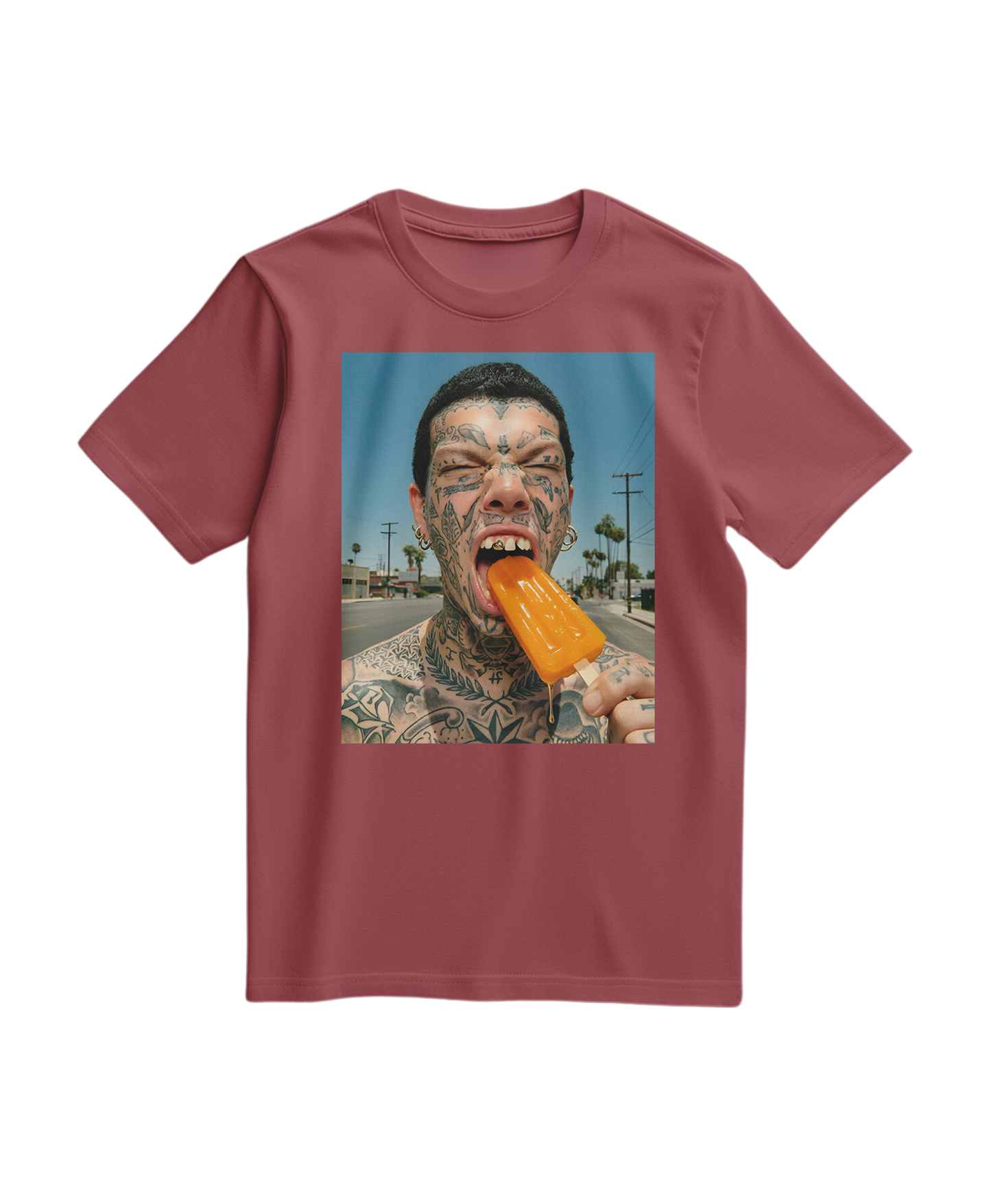 T-shirt Orange Drip