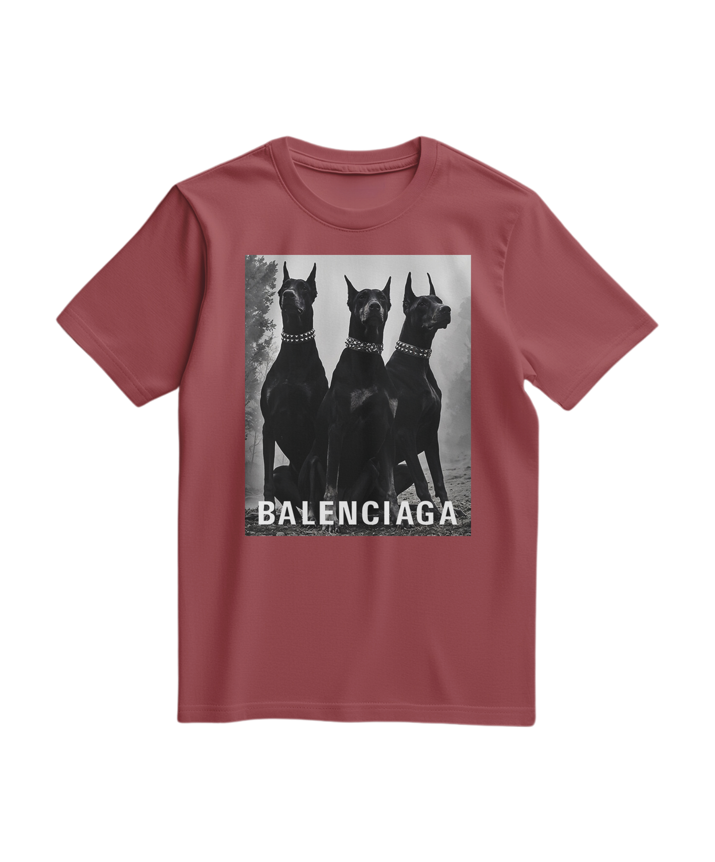 Camalestore camiseta Sentinel Vanguard Noir de cor terracota, com design gráfico na frente, tecido confortável e ajuste casual.