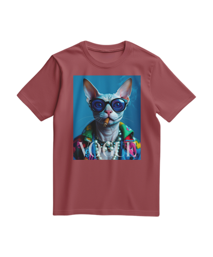 Camalestore T-shirt Neo-Sphynx em tom terracota, com estampa moderna e confortável, feito de tecido leve.