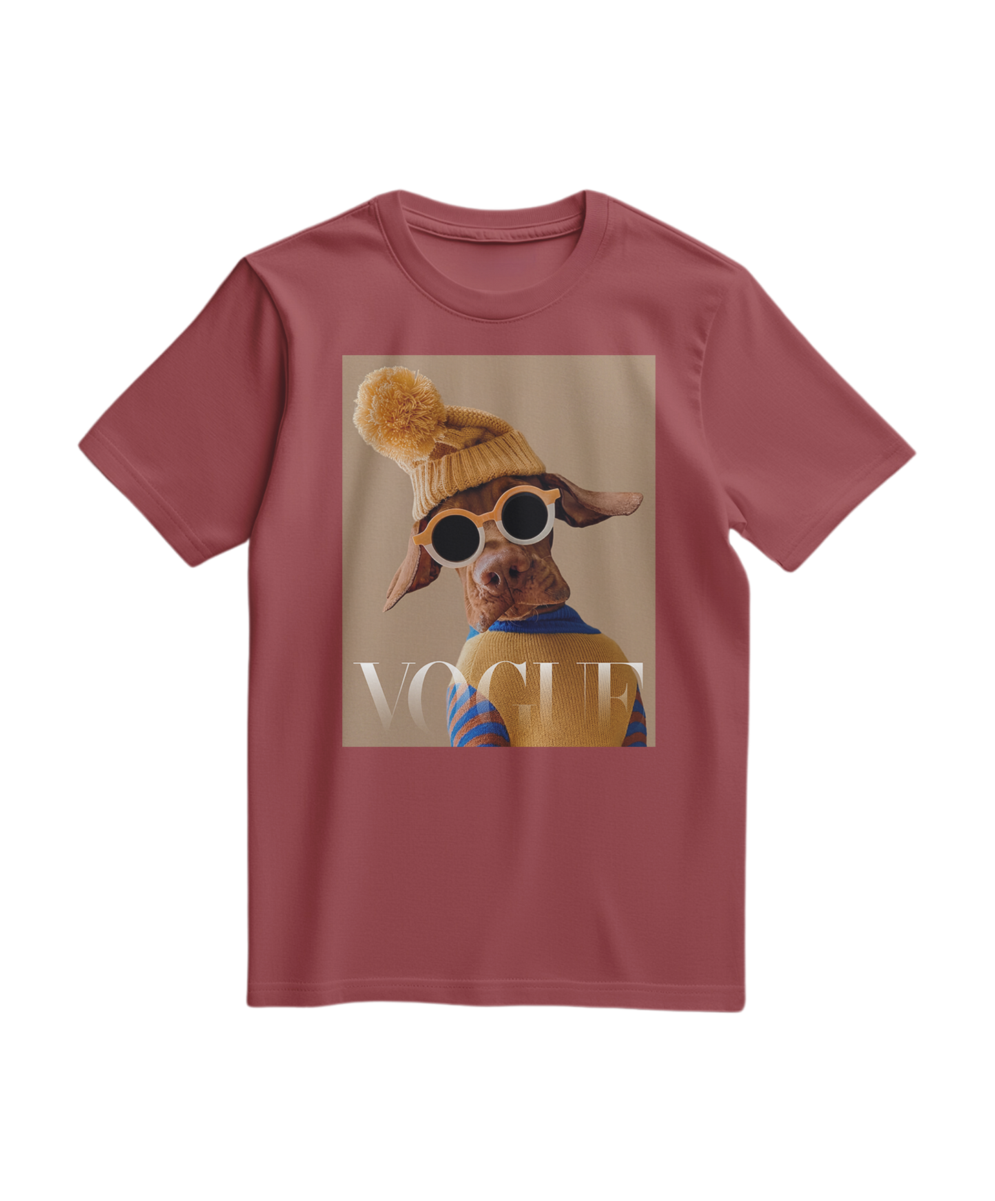 Camalestore T-shirt Crimson Aviator em terracota, camiseta casual de manga curta com design moderno e confortável em tecido leve.