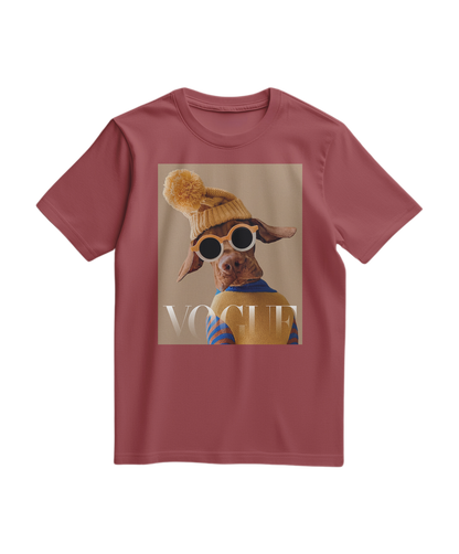 Camalestore T-shirt Crimson Aviator em terracota, camiseta casual de manga curta com design moderno e confortável em tecido leve.