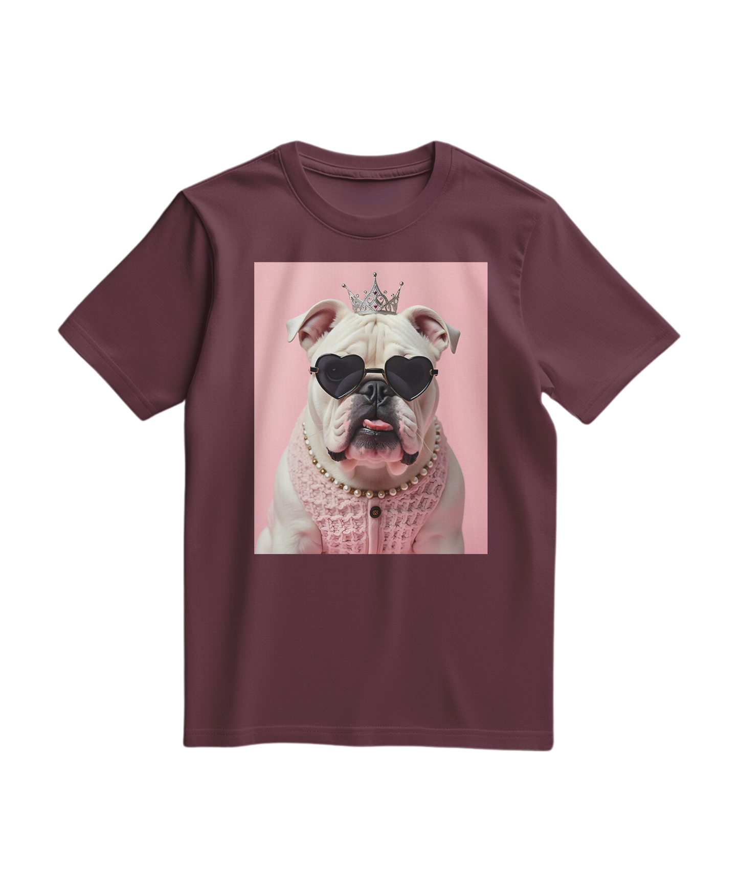 Camiseta Diva Dog Elite da Camalestore em tom vinho, com estampa de cachorro e design confortável para looks casuais.