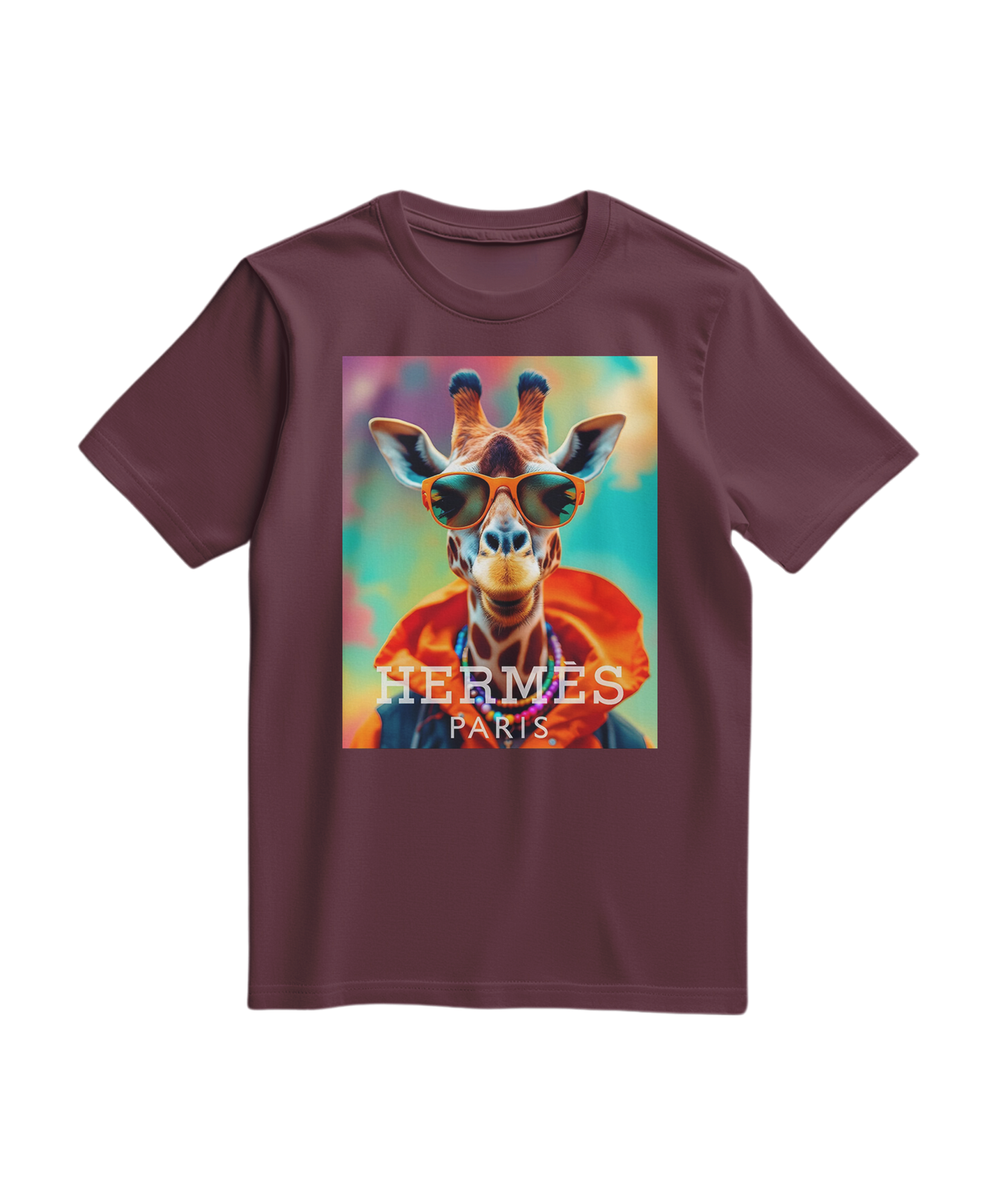 Camalestore T-shirt laranja com estampa Safari Elite, tecido confortável e design casual para uso diário.