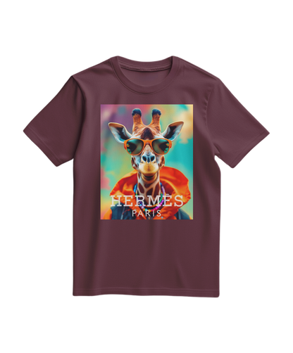 Camalestore T-shirt laranja com estampa Safari Elite, tecido confortável e design casual para uso diário.