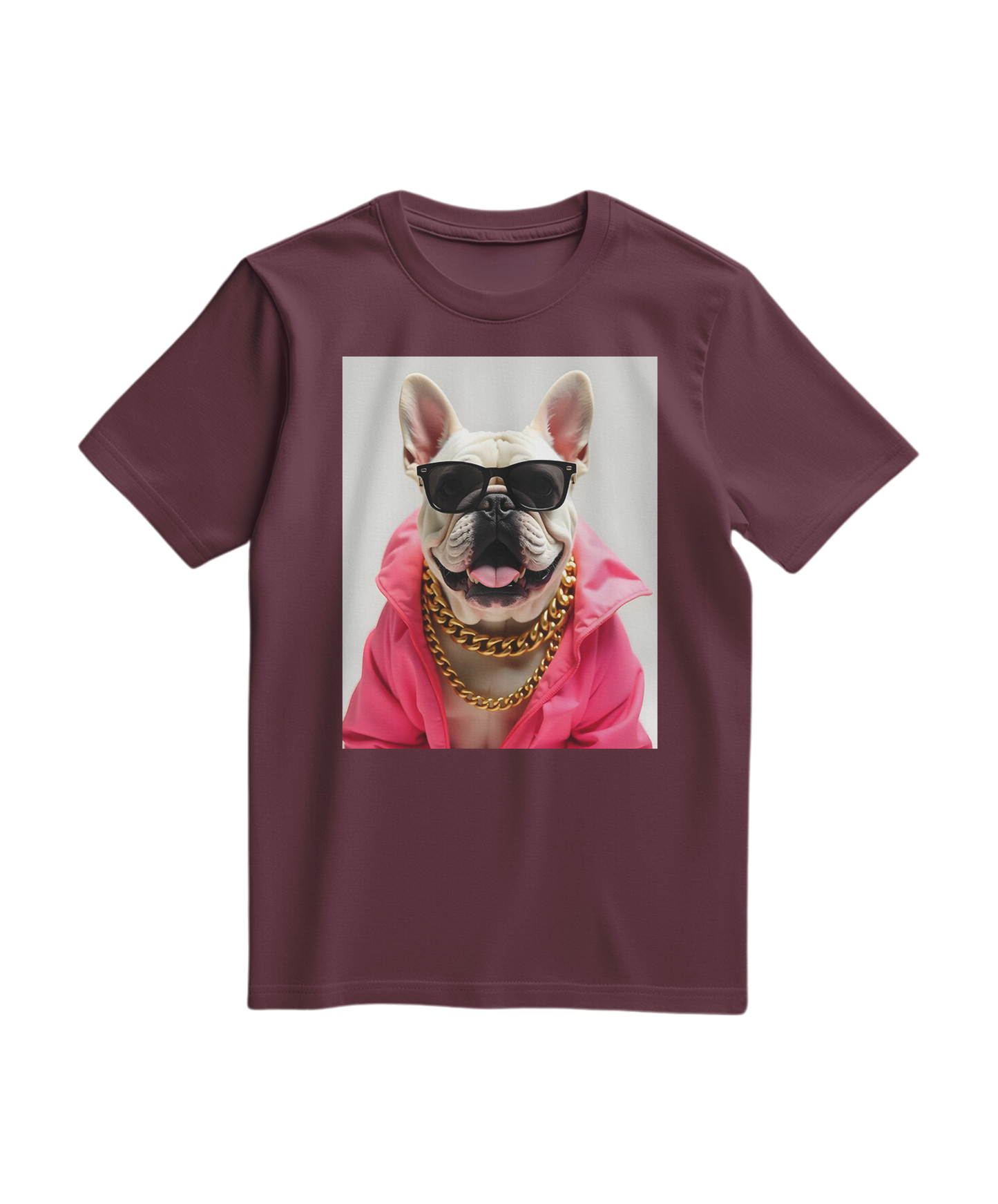 Camiseta Bulldog Azure Pop da Camalestore, com estampa de bulldog azul em tecido confortável, vista frontal.