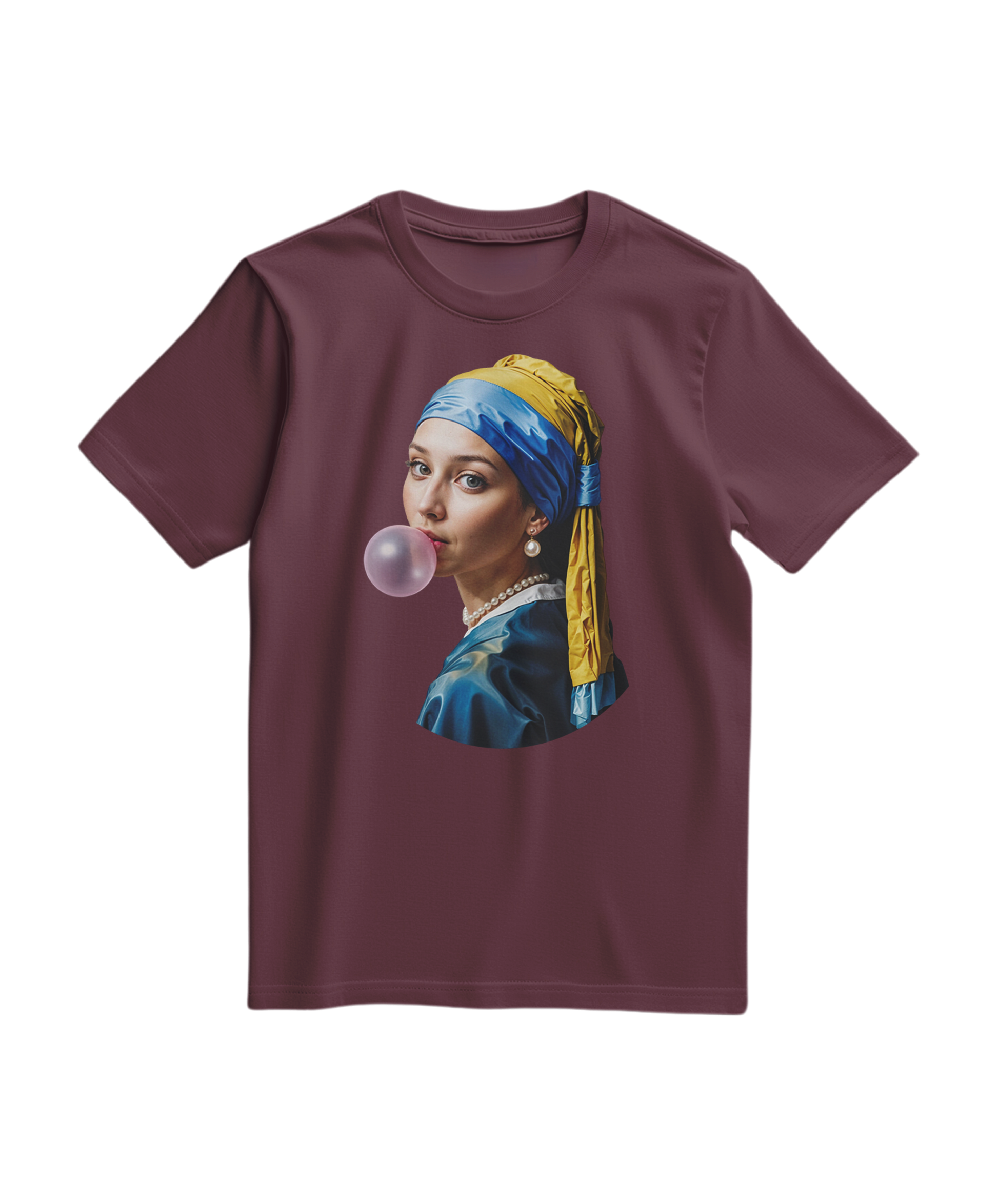 Camiseta Pearl Bubble da Camalestore, T-shirt vinho com design confortável e estilo casual, vista frontal na imagem.