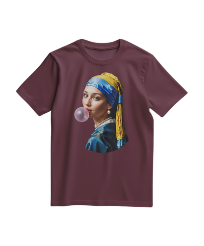 Camiseta Pearl Bubble da Camalestore, T-shirt vinho com design confortável e estilo casual, vista frontal na imagem.