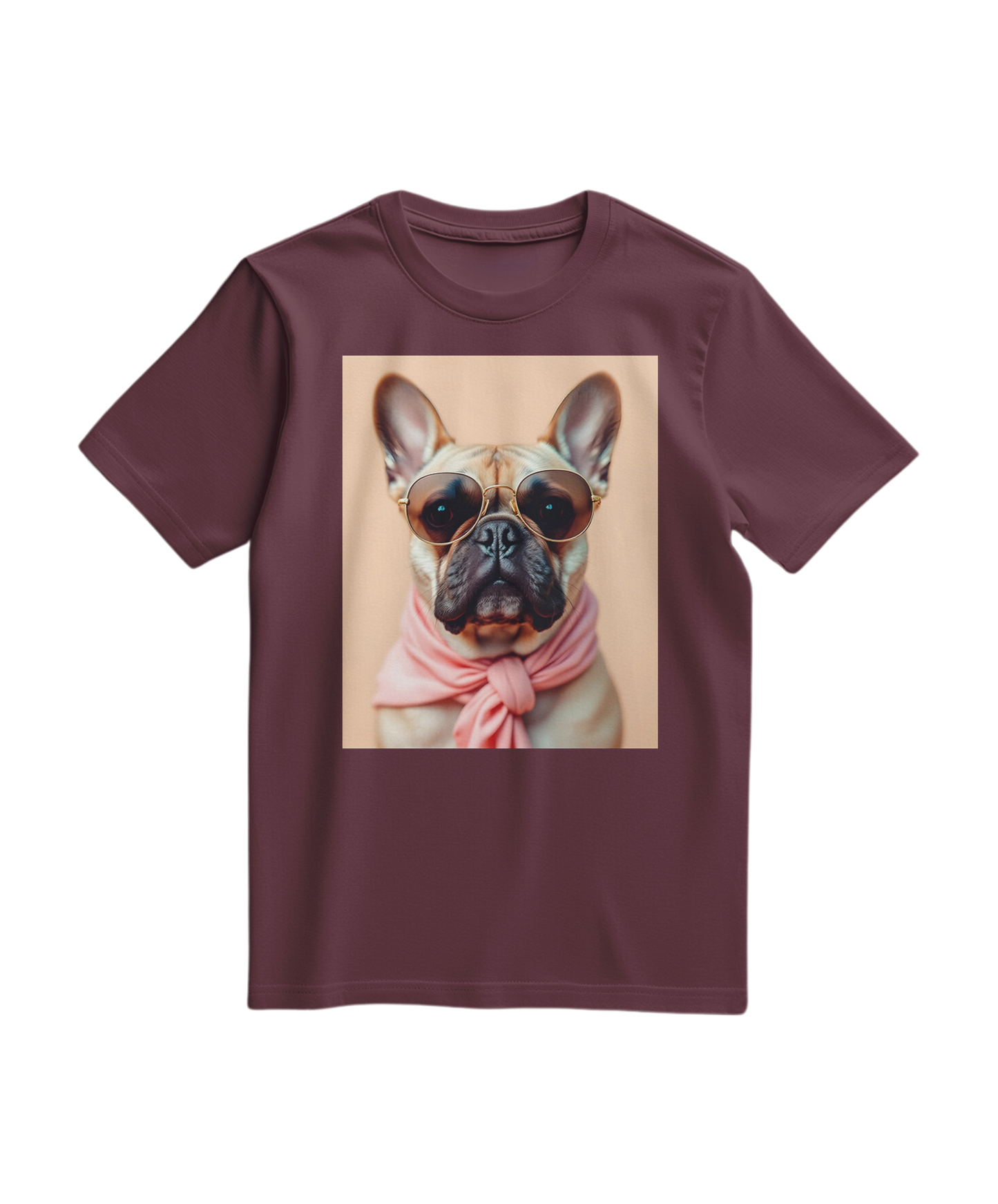 Camiseta Royal Muse da Camalestore em tom vinho, com design casual e confortável, vista frontal com detalhes visíveis.