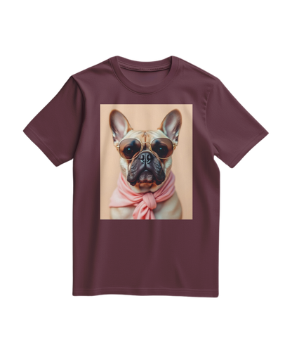 Camiseta Royal Muse da Camalestore em tom vinho, com design casual e confortável, vista frontal com detalhes visíveis.