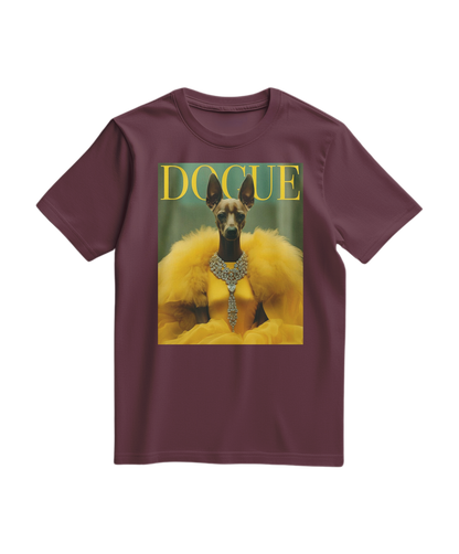 Camiseta T-shirt Dogue Majestic em vinho, com estampa detalhada de cachorro Dogue na frente, feita pela marca Camalestore