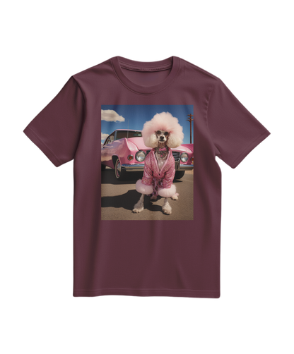 Camiseta Dream Ride da Camalestore em tom vinho, com design gráfico na frente, feita de algodão confortável.