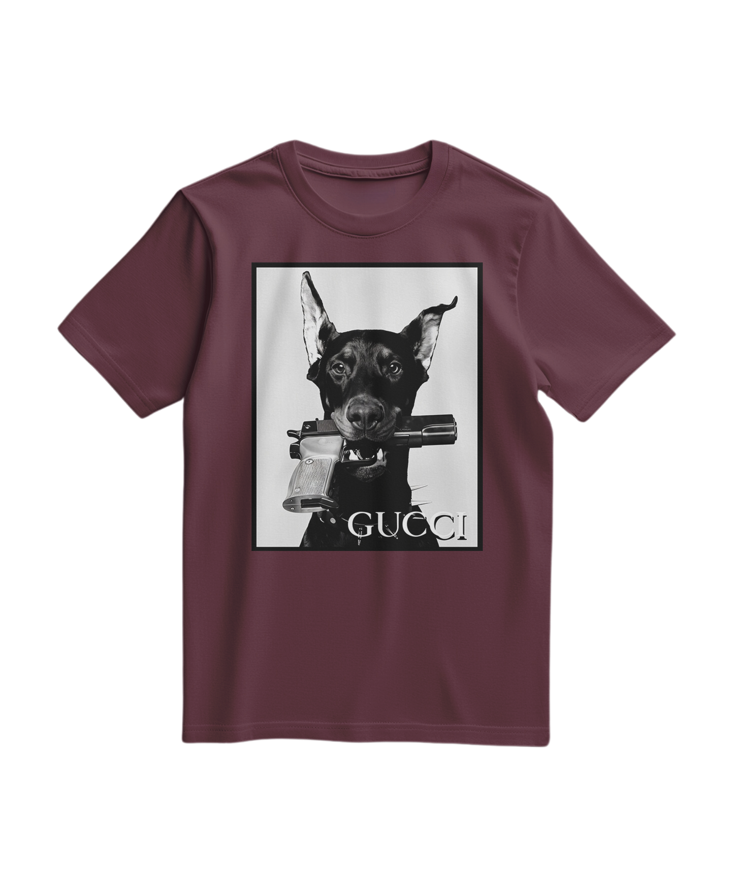 Camiseta Dog Amunition da Camalestore, t-shirt casual com estampa de cachorro e design moderno, vista frontal.