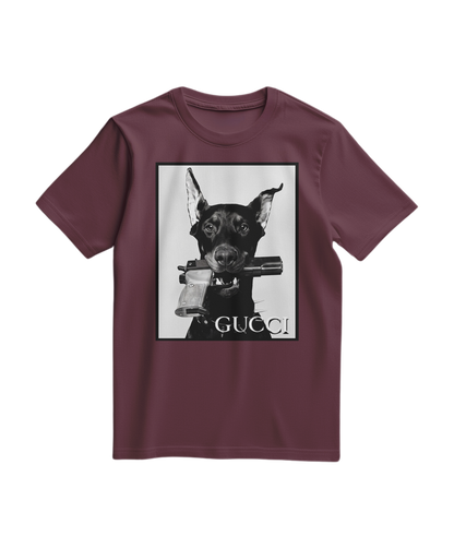 Camiseta Dog Amunition da Camalestore, t-shirt casual com estampa de cachorro e design moderno, vista frontal.