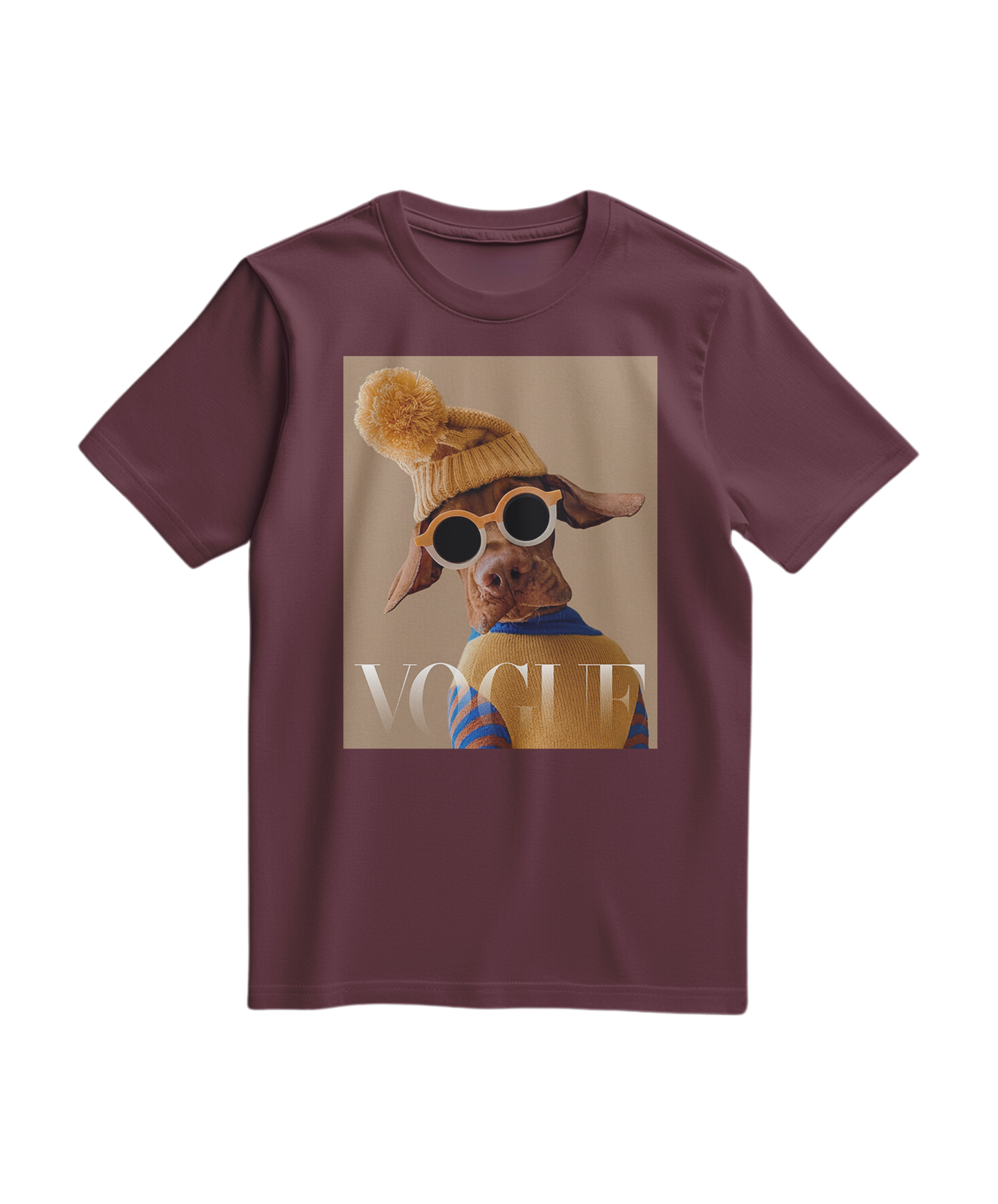 Camalestore T-shirt Crimson Aviator de cor vinho, com design clássico e estampa discreta na frente.