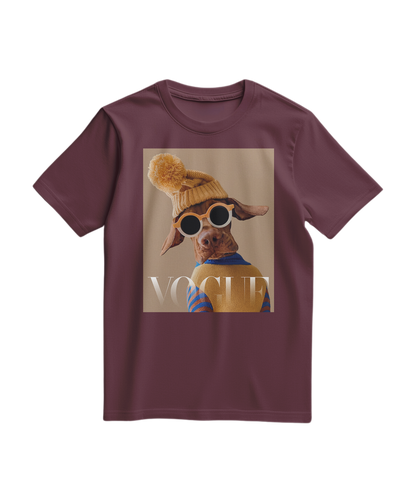 Camalestore T-shirt Crimson Aviator de cor vinho, com design clássico e estampa discreta na frente.