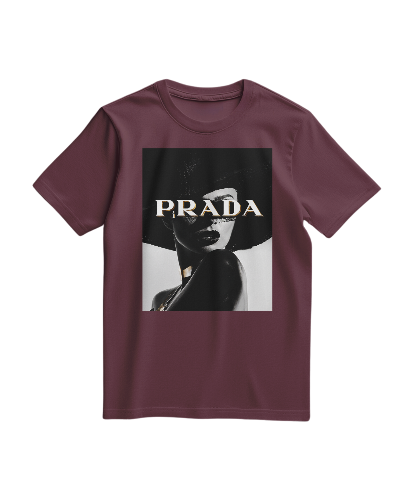 Camalestore T-shirt Shadow Couture Muse vinho, confortável e estiloso, com design moderno e corte casual.