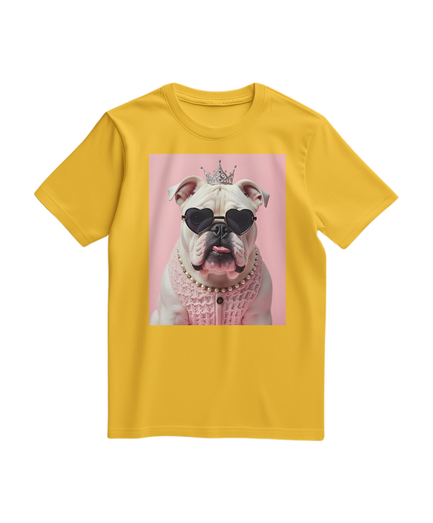 Camiseta Diva Dog Elite amarela da Camalestore, t-shirt casual com estampa divertida de cachorro.
