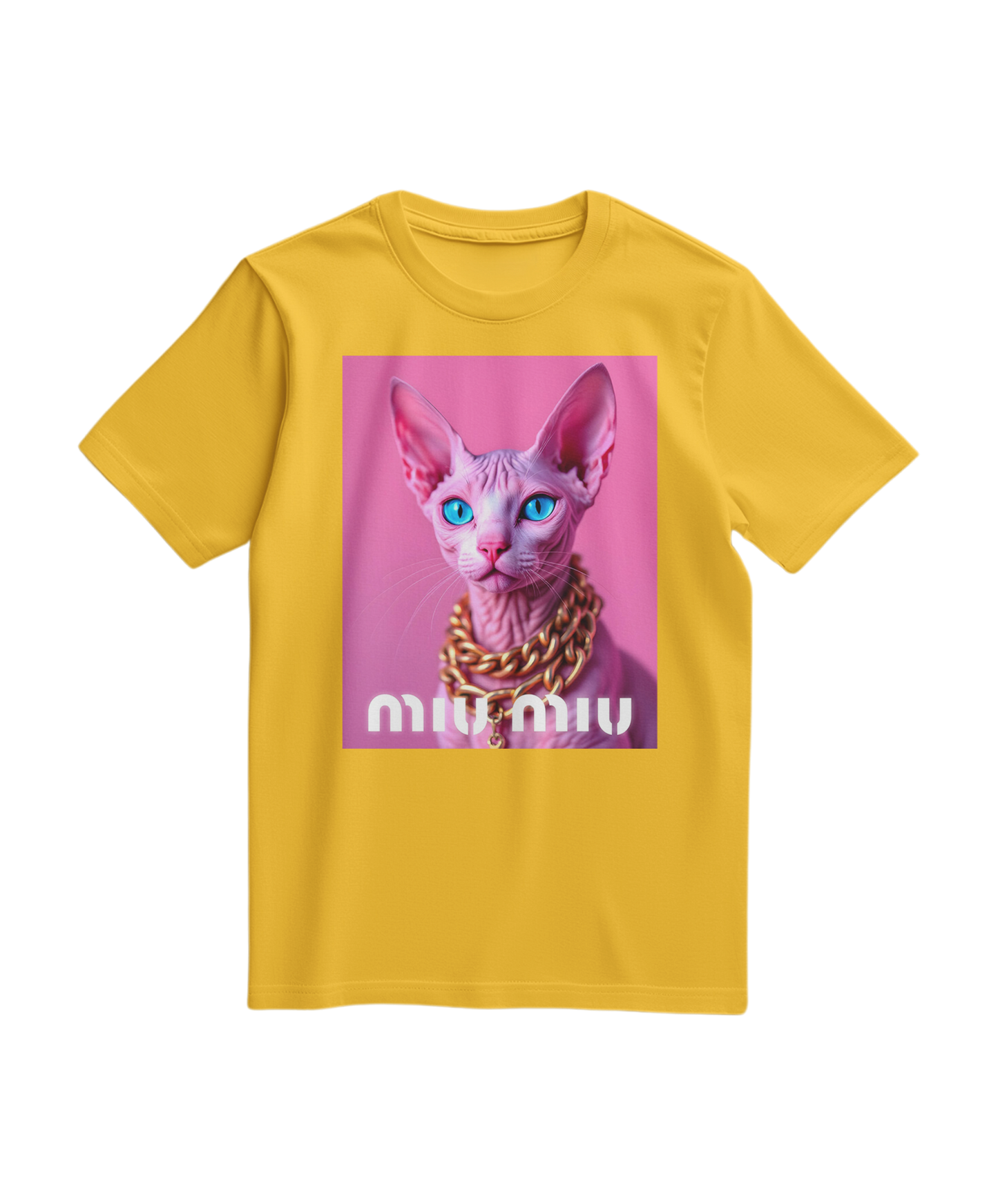 Camalestore camiseta rosa com detalhe dourado e estampa de esfinge, modelo casual de T-shirt para looks modernos.