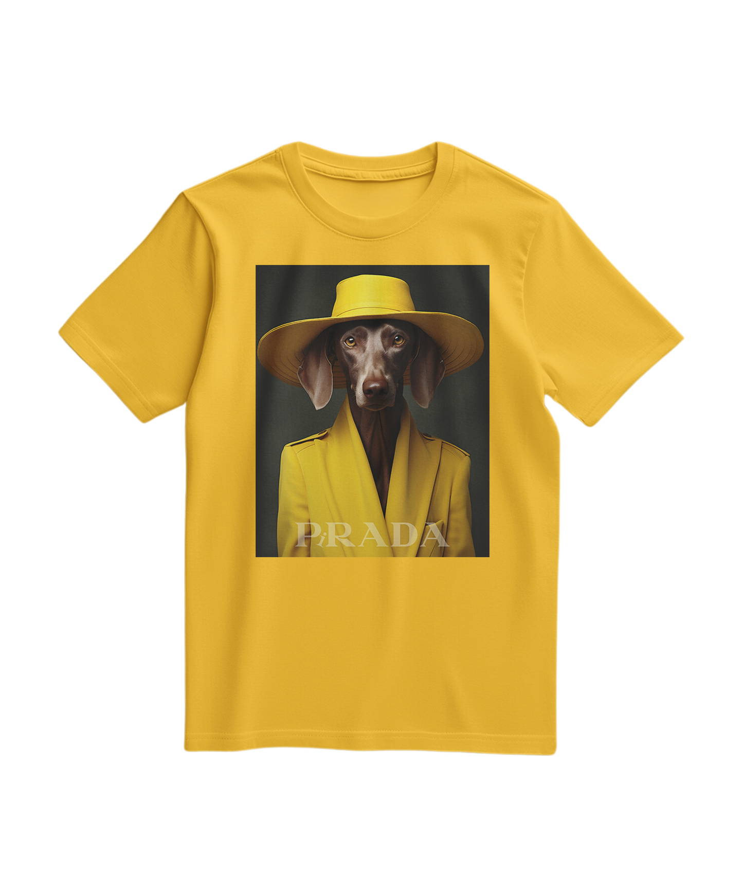 Camiseta amarela Wei da Camalestore, vista frontal, tecido de algodão leve e confortável, com design simples e elegante.