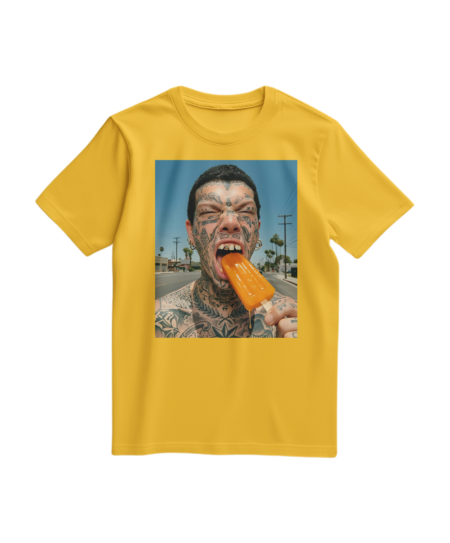 T-shirt Orange Drip