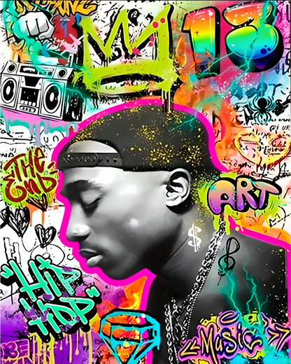 Camalestore camiseta T-shirt graffiti com desenho de coroa, estilo urbano e moderno, em cores vibrantes e tecido confortável.