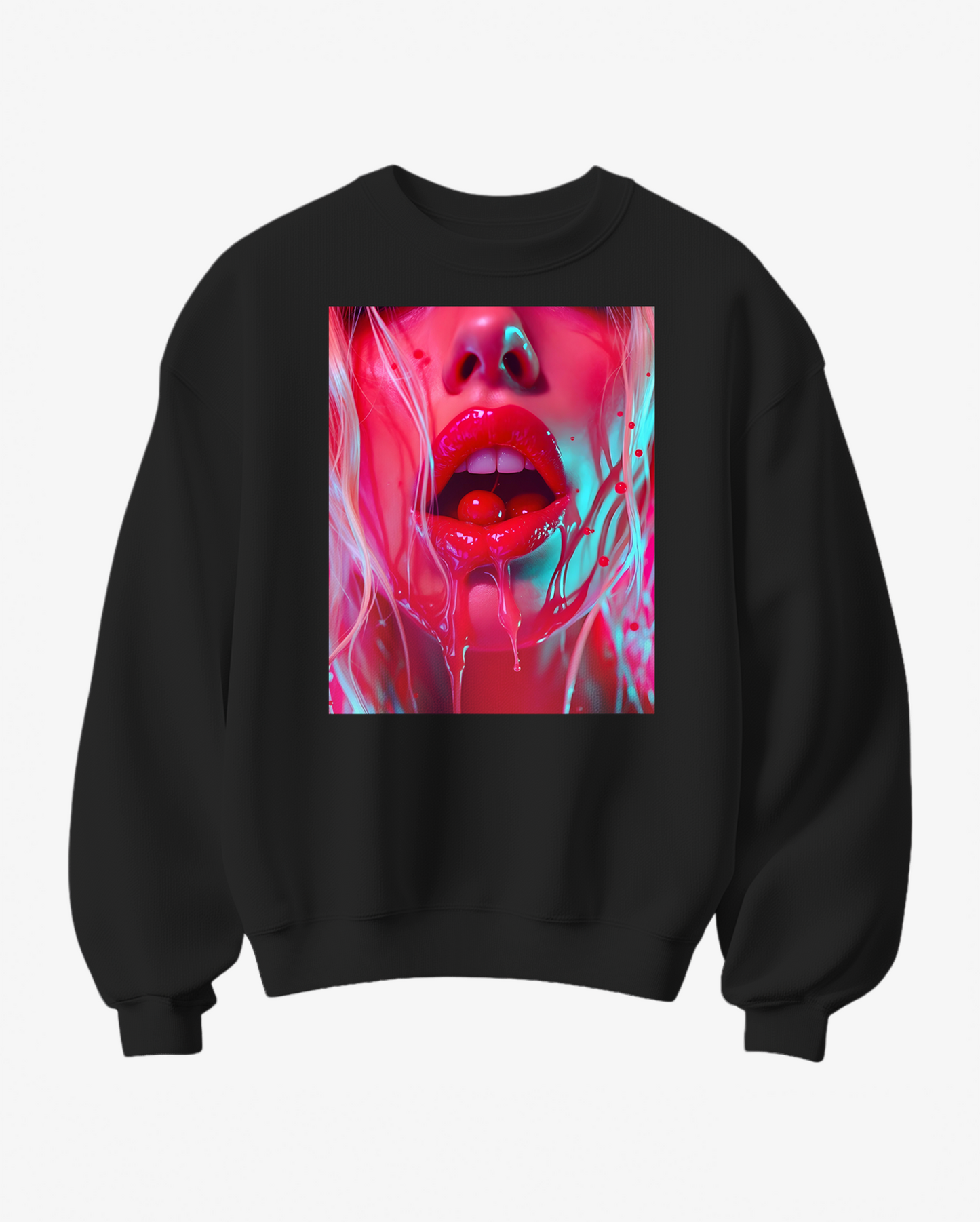 Sweatshirt Cherry Gloss da Camalestore, com estampa de cereja, tecido confortável e design casual para uso diário.