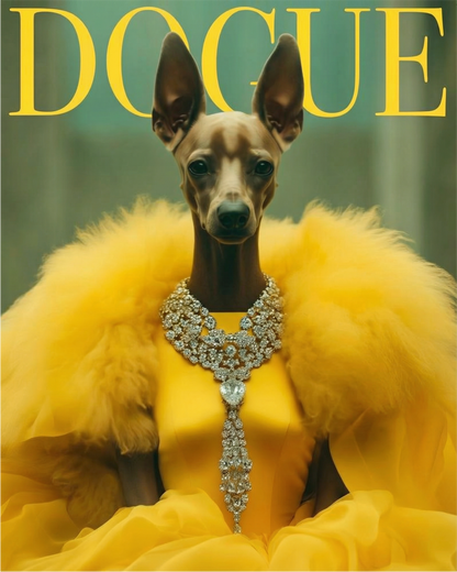 Sweatshirt amarelo Dogue Edition da Camalestore, com tecido macio e confortável, ideal para cães com design moderno.