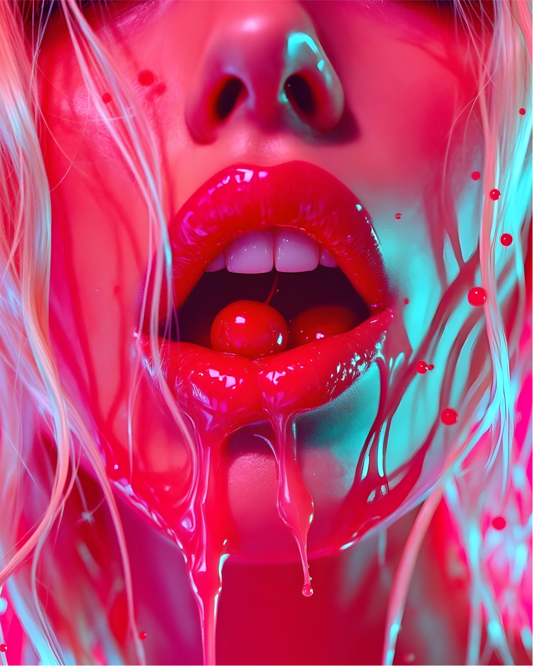 Sweatshirt Cherry Gloss da Camalestore com padrão de cereja, tecido confortável e estilo casual, vista frontal do produto.