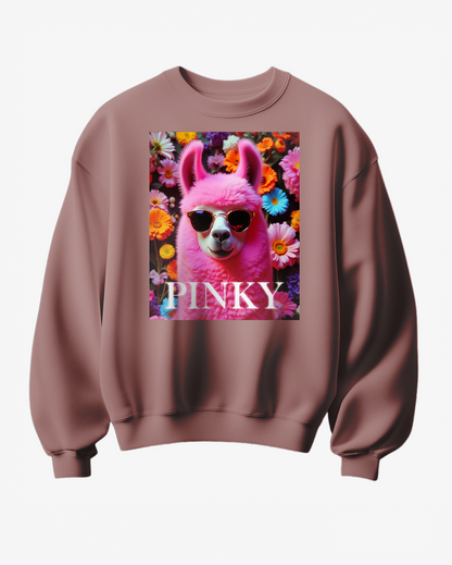 Sweatshirt Floral Pinkie Llama - Camale