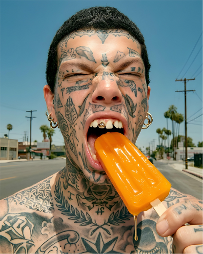 T-shirt Orange Drip