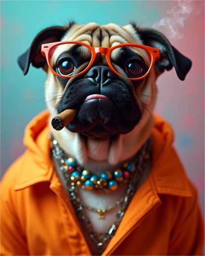 Sweatshirt Pug Boss da Camalestore com estampa de pug e design confortável, ideal para um look casual e descontraído.