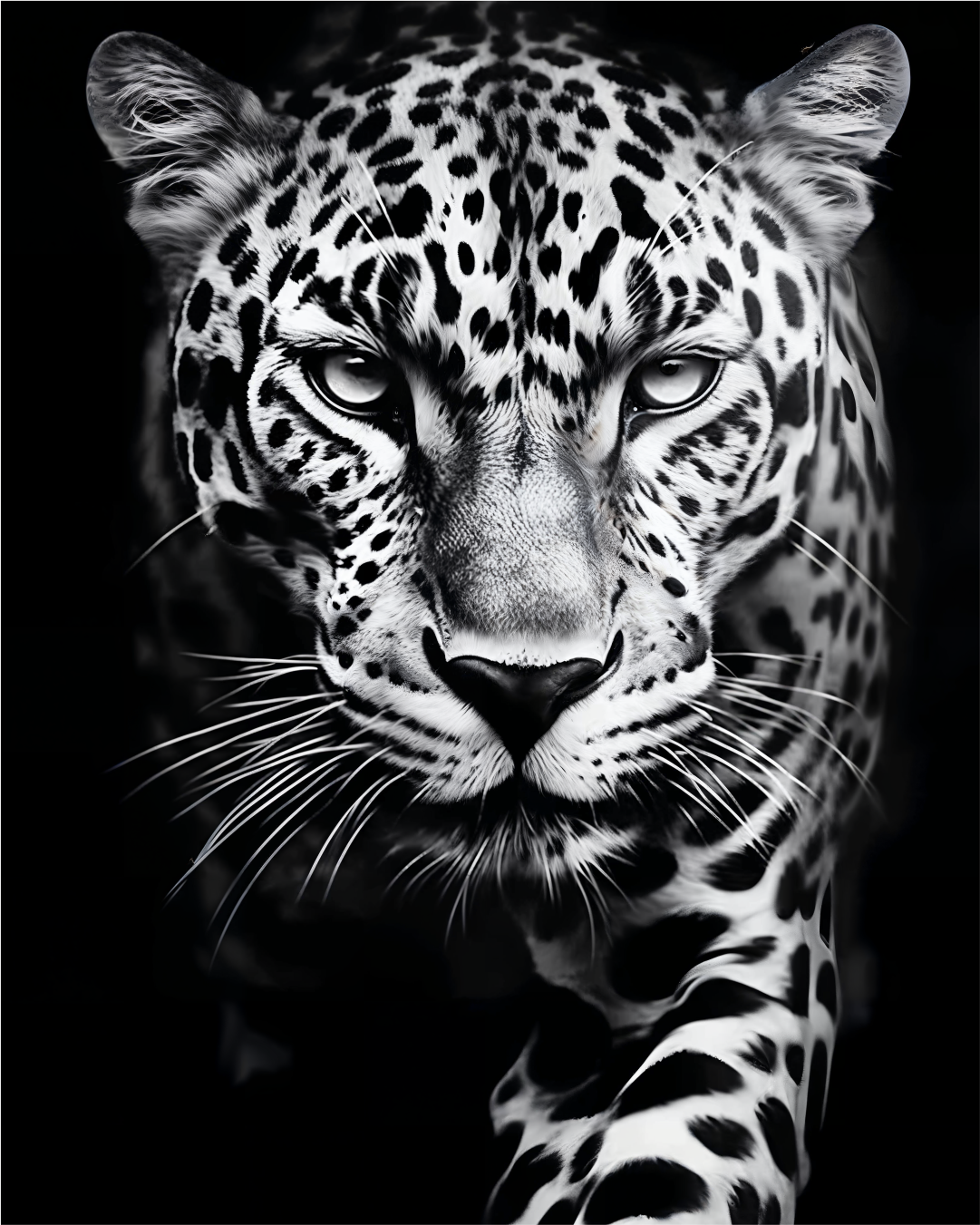 Sweatshirt Leopard B&W - Camale