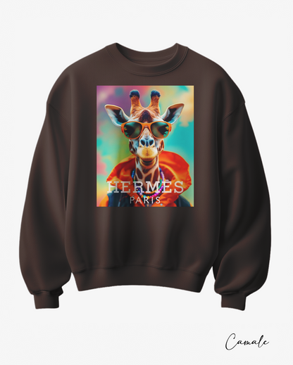 Sweatshirt H Giraffe - Camale