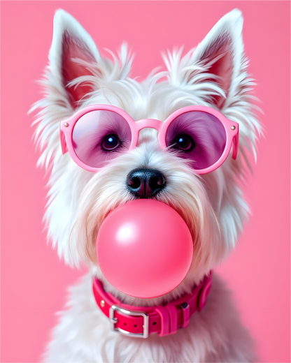 Sweatshirt rosa com estampa de Westie, modelo Pink Pop, da marca Camalestore, com tecido confortável e detalhes modernos.