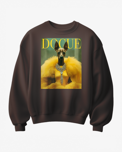 Sweatshirt Dogue Yellow Edition da Camalestore, vista frontal com cor amarela e detalhes de tecido confortável para cães.