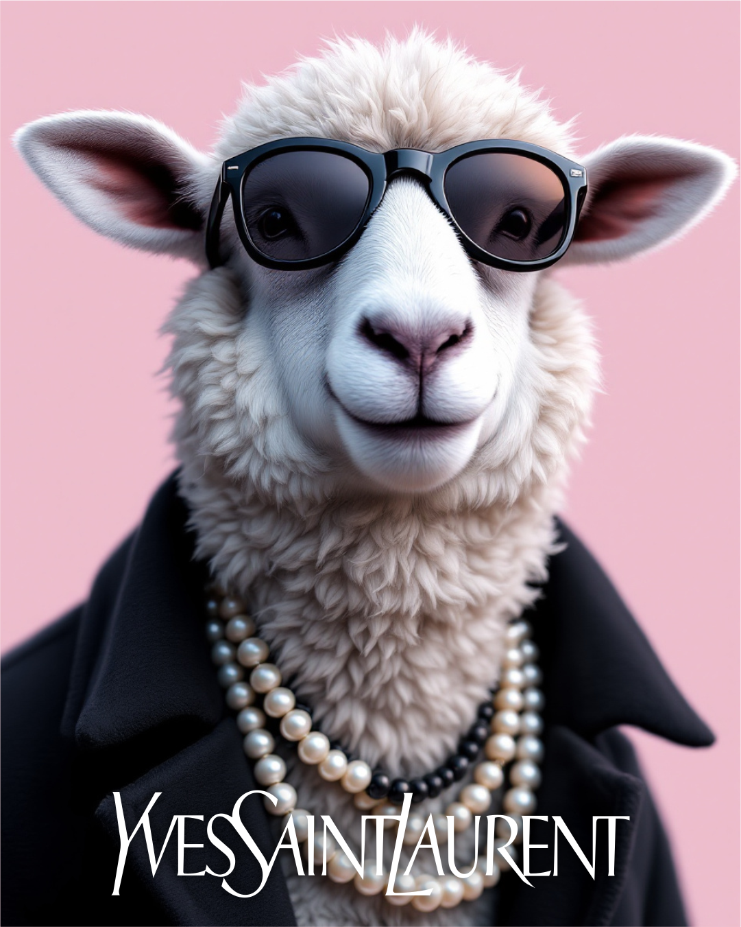 Sweatshirt Saint Sheep branco da Camalestore, com estampa de ovelha, tecido confortável, ideal para looks casuais.