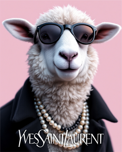 Sweatshirt Saint Sheep branco da Camalestore, com estampa de ovelha, tecido confortável, ideal para looks casuais.