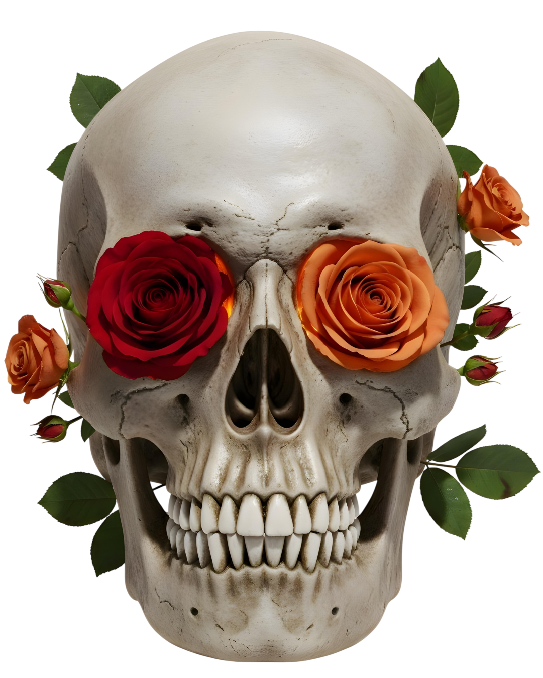 Sweatshirt Camalestore Skull Rose com design de caveira e rosa, em tecido confortável, ideal para looks casuais e estilos modernos.