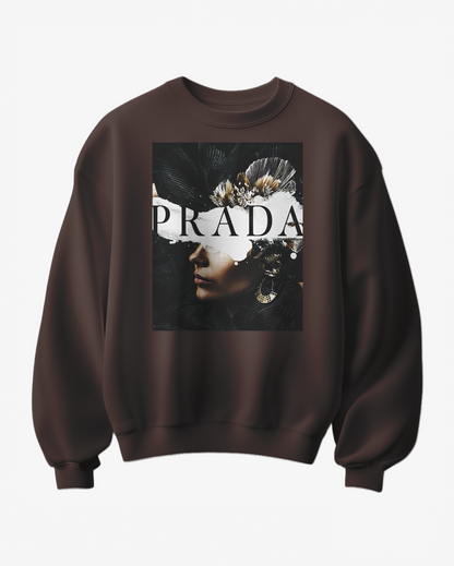 Sweatshirt P Abstract da Camalestore com padrão artístico em tons neutros, tecido confortável e design moderno para uso casual.