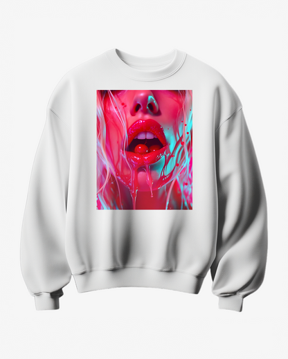 Sweatshirt Cherry Gloss da Camalestore com padrão de cereja, tecido confortável e design moderno para um estilo casual.