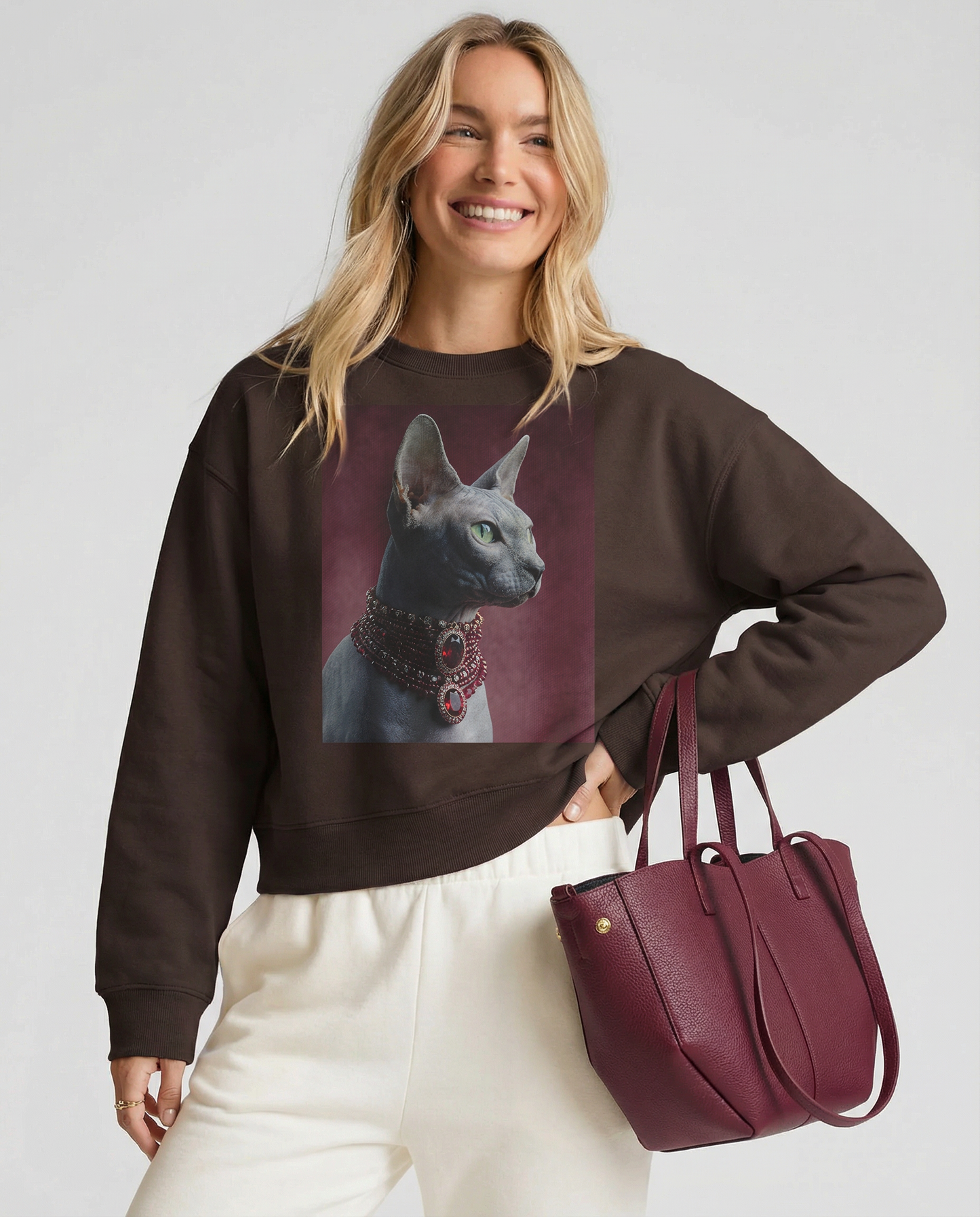Sweatshirt Sphynx Royalty - Camale