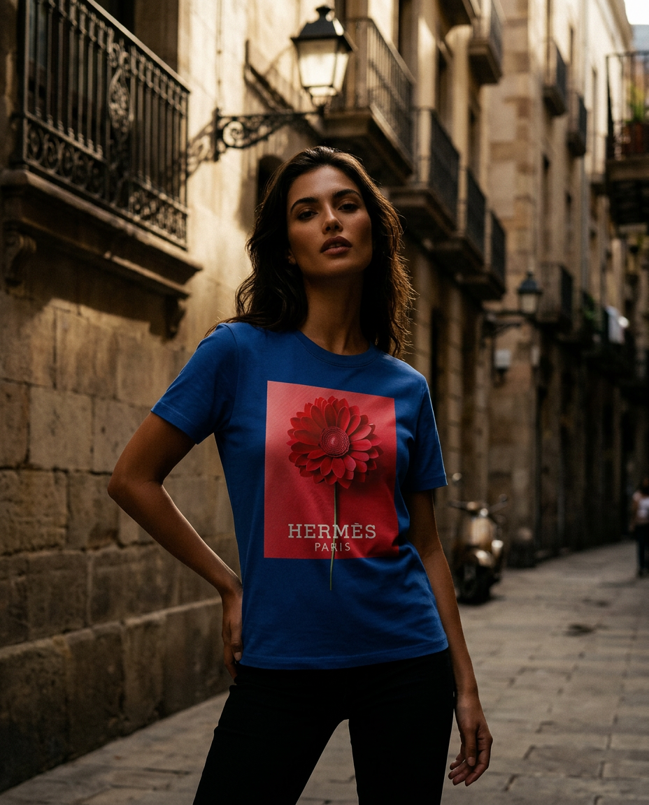 T-shirt Red Bloom Paris