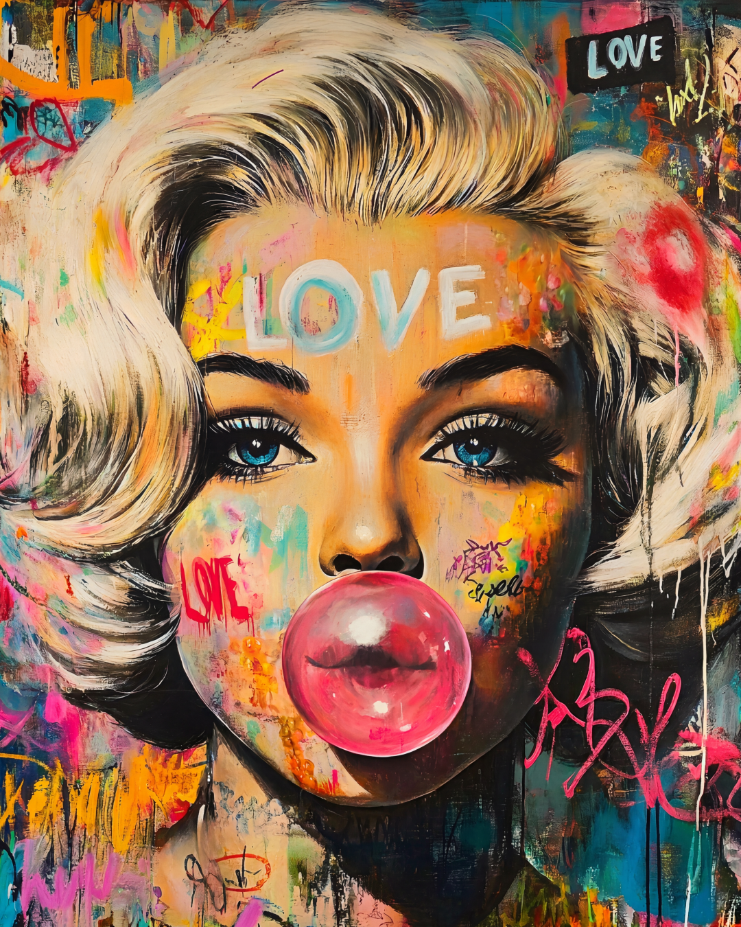 Camalestore camiseta Marilyn Pop Rebel, camiseta de algodão com estampa de amor e arte, estilo moderno e casual.