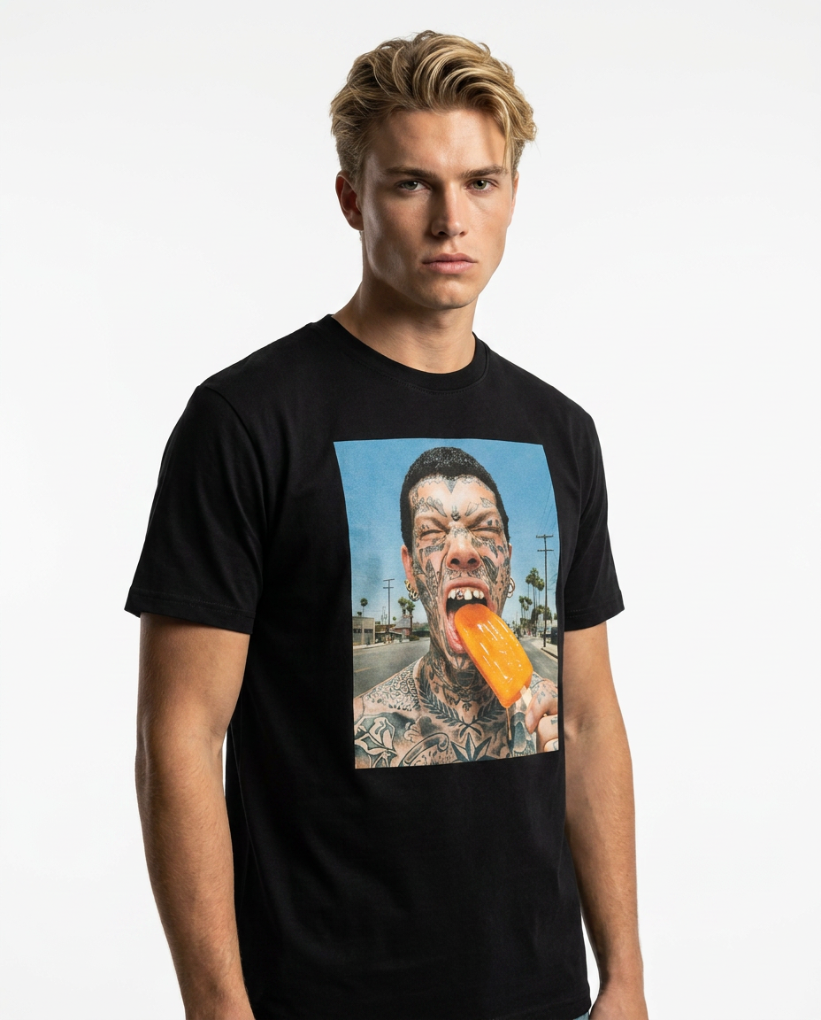 T-shirt Orange Drip