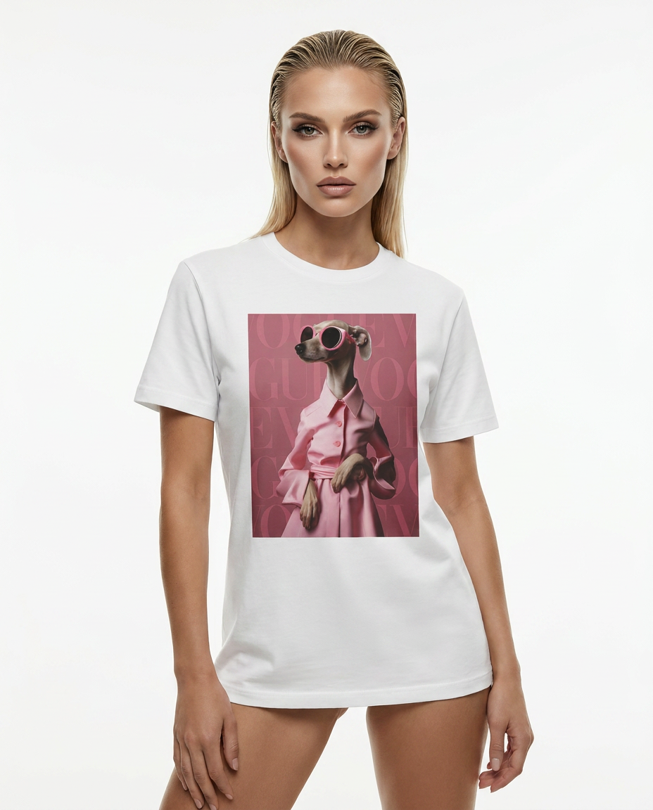 Camalestore T-shirt Skinny Pinky de alta moda, em rosa, com design elegante e ajuste skinny, para um visual moderno e sofisticado.