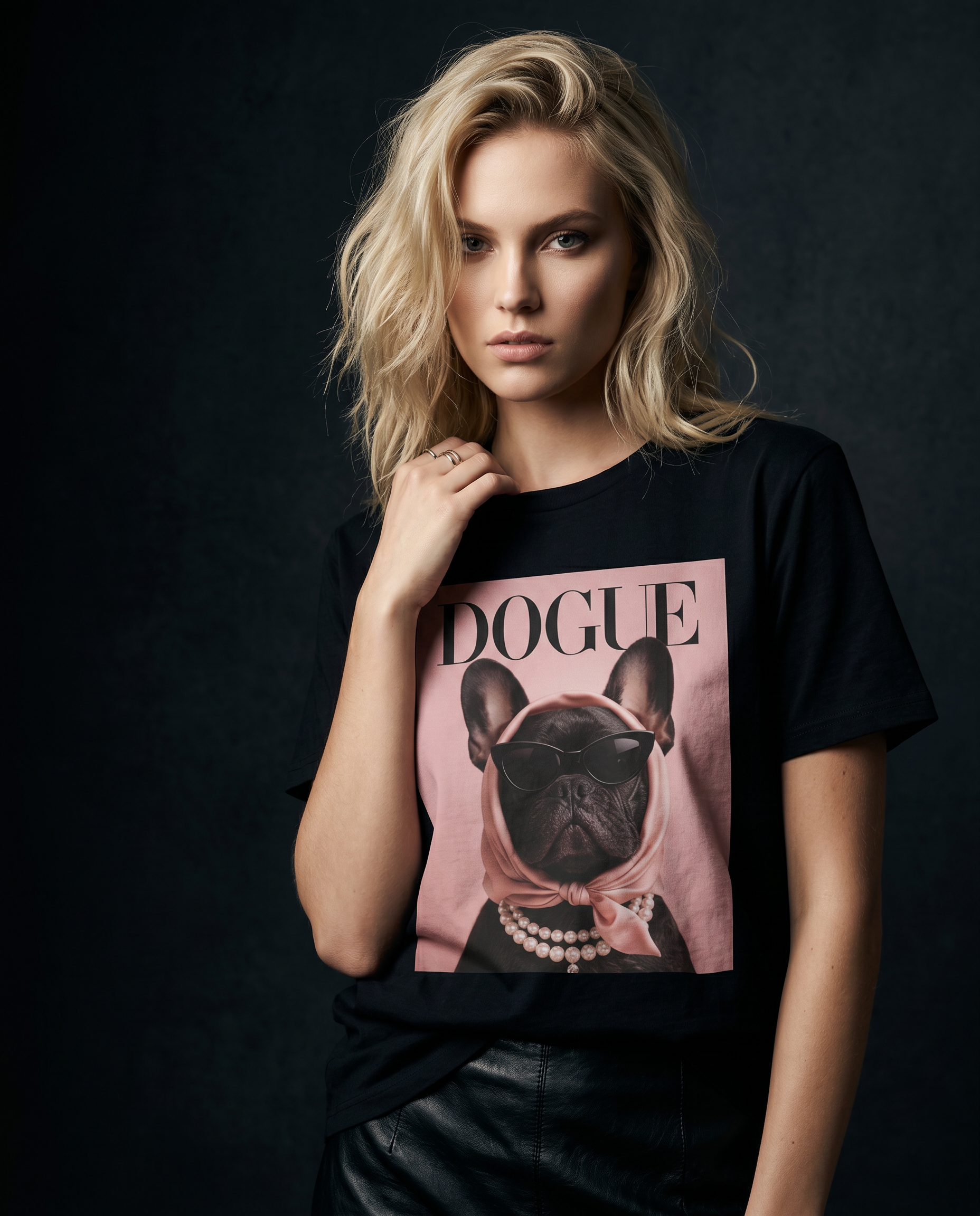 Camiseta cinza da Camalestore com estampa de um Frenchie, estilo casual e confortável, ideal para amantes de cães.