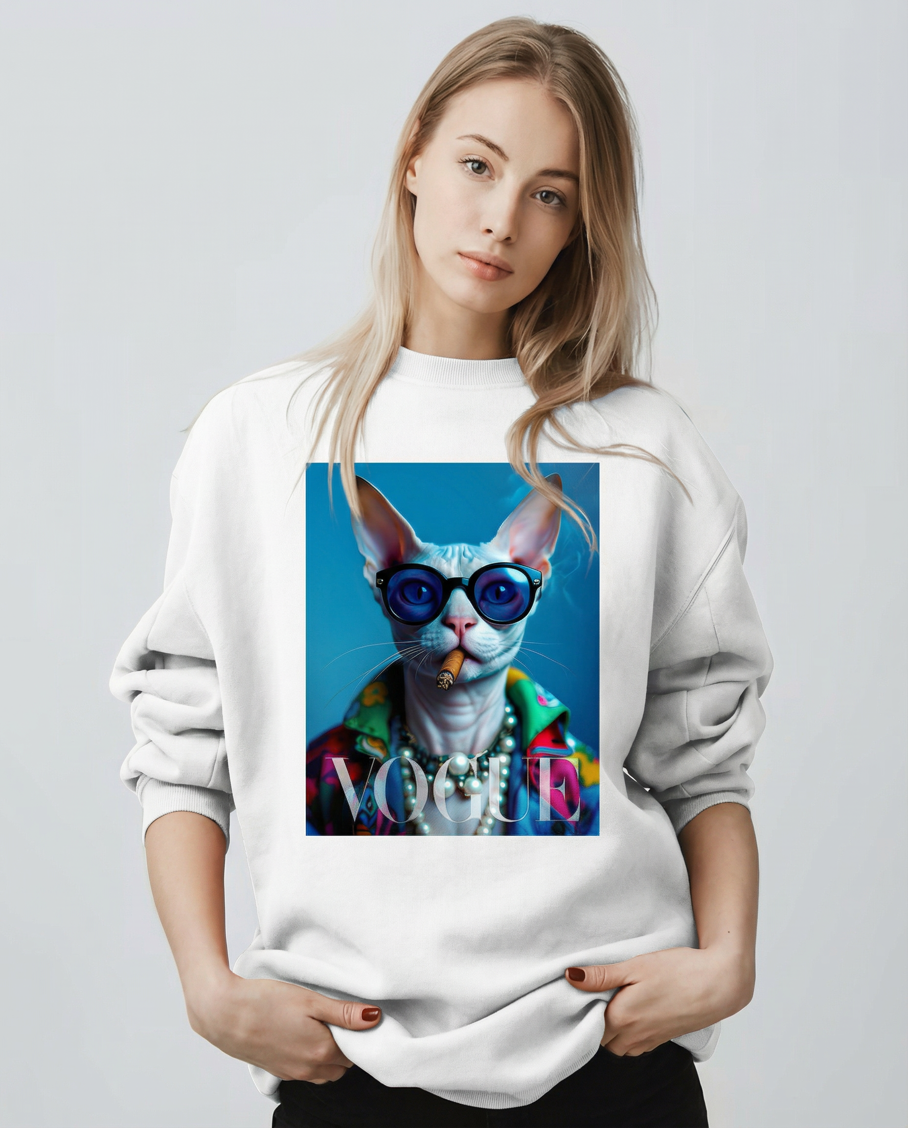 Sweatshirt Sphynx VG da Camalestore, modelo com design confortável e estilo casual, exibido na imagem.