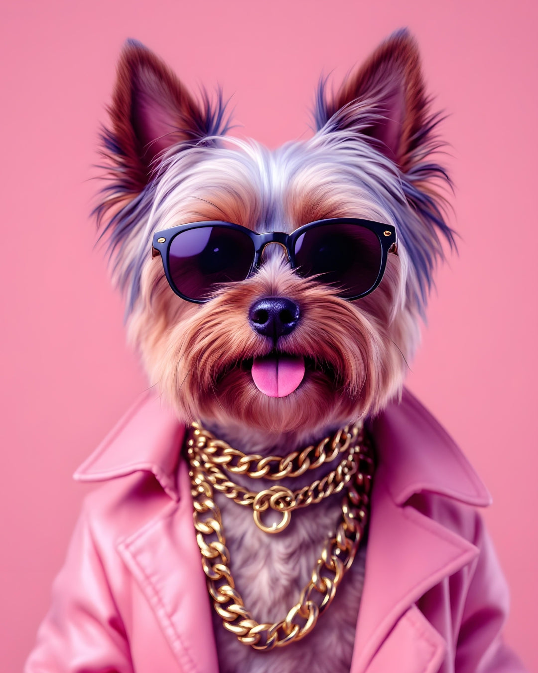 Sweatshirt Yorkie Pink & Gold Attitude - Camale