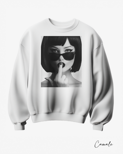 Sweatshirt Kiss My Midle - Camale
