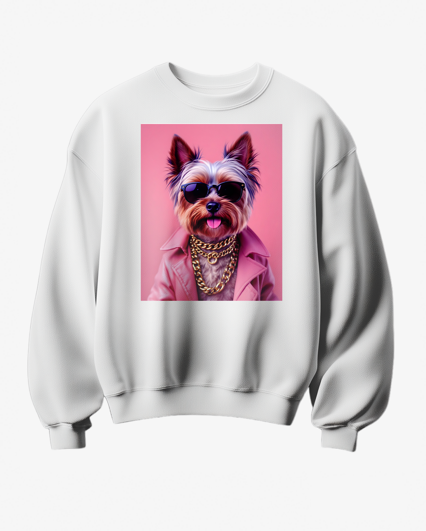 Sweatshirt Yorkie Pink & Gold Attitude - Camale